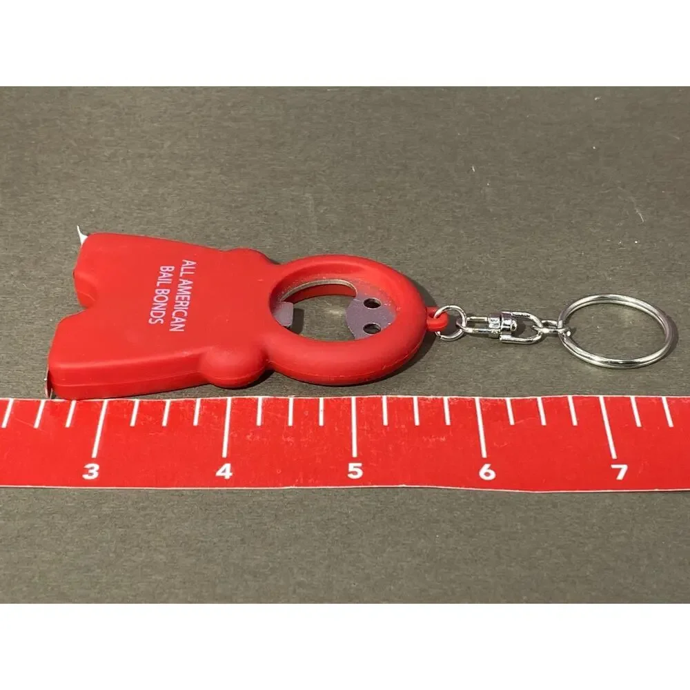 KEYRING with LED Light, Tape Measure, Bottle Opener All American Bail Bonds